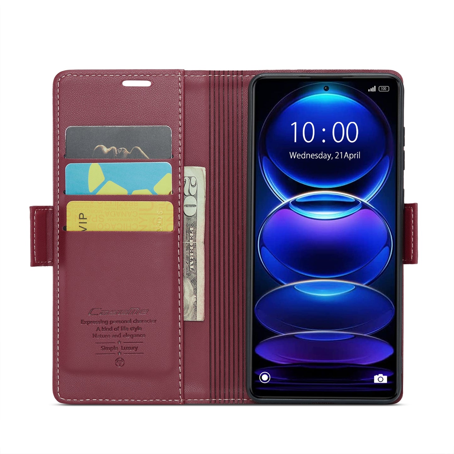 Xiaomi Redmi Note 12 Pro+ 5G Leather Wallet Case - RFID Blocking, Stand Function, Card Slots