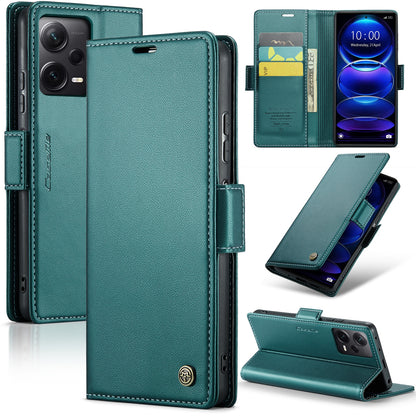 Xiaomi Redmi Note 12 Pro+ 5G Leather Wallet Case - RFID Blocking, Stand Function, Card Slots