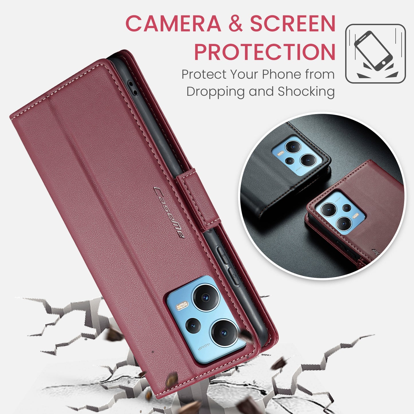 Xiaomi Poco X5 5G Leather Wallet Case - RFID Blocking, Stand Function, Card Slots