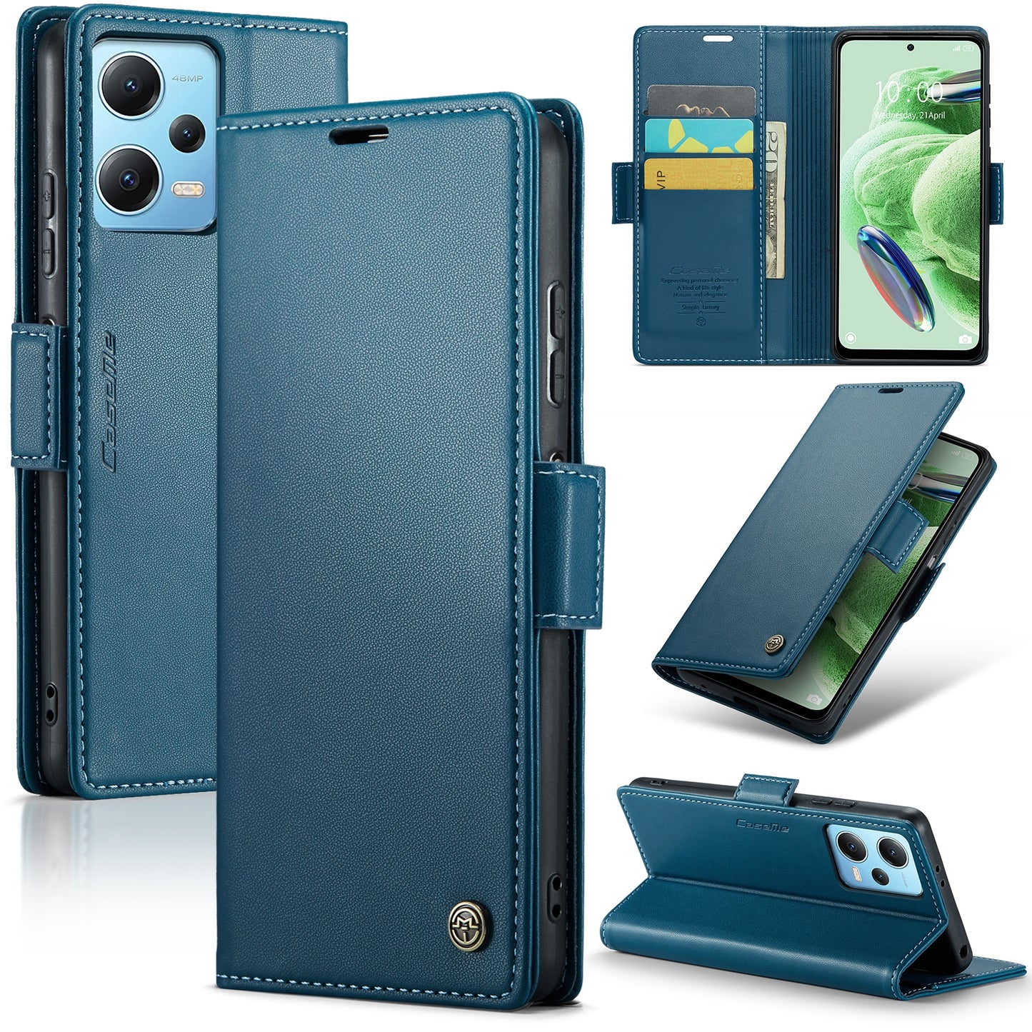 Xiaomi Poco X5 5G Leather Wallet Case - RFID Blocking, Stand Function, Card Slots