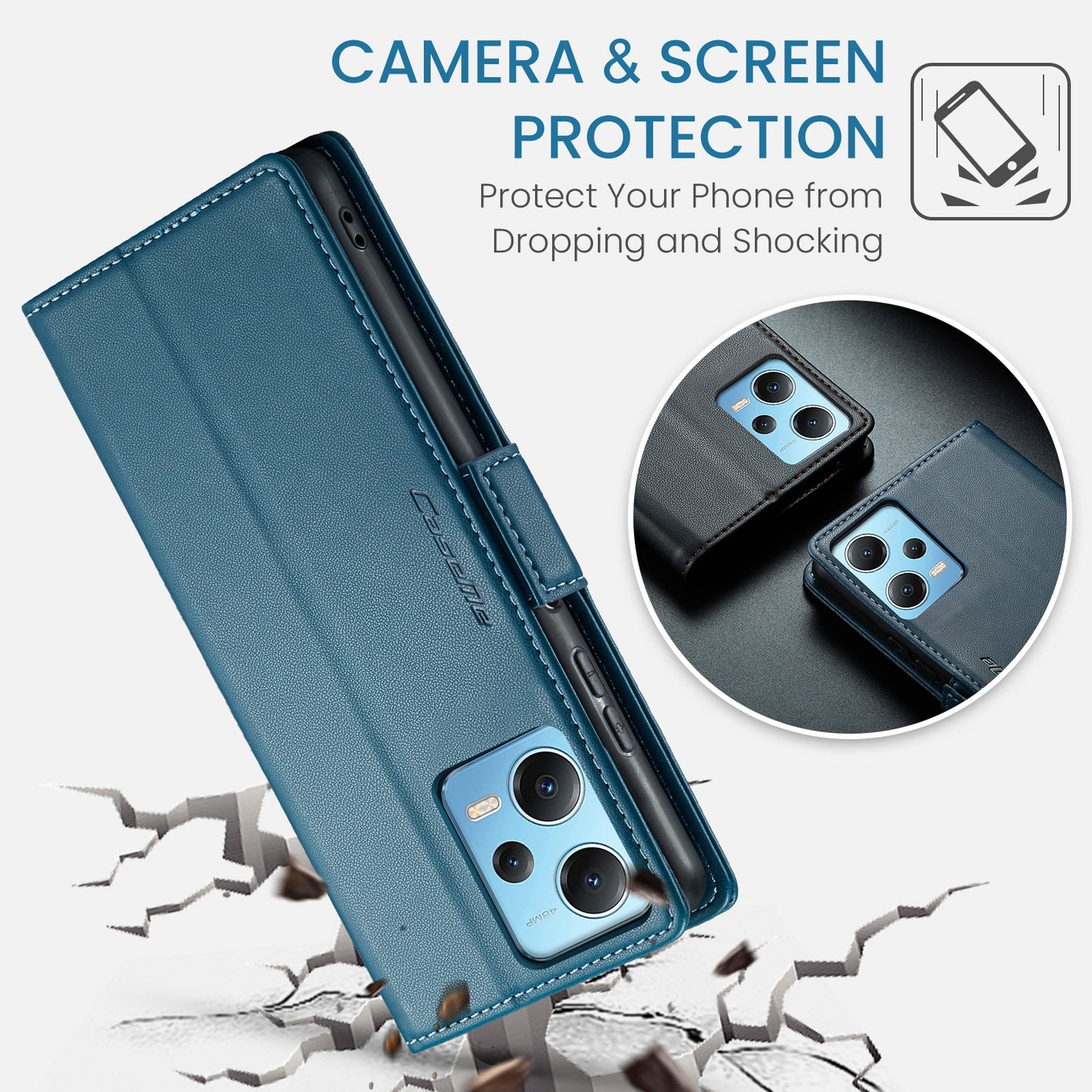 Xiaomi Poco X5 5G Leather Wallet Case - RFID Blocking, Stand Function, Card Slots