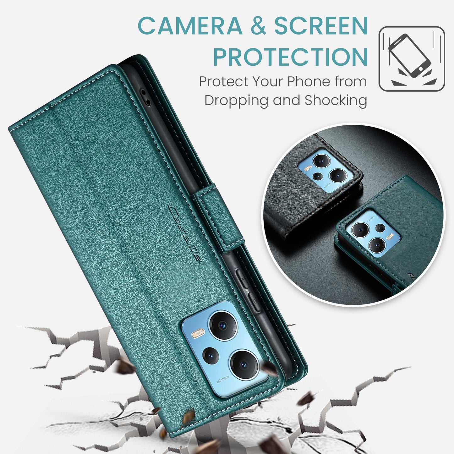 Xiaomi Poco X5 5G Leather Wallet Case - RFID Blocking, Stand Function, Card Slots
