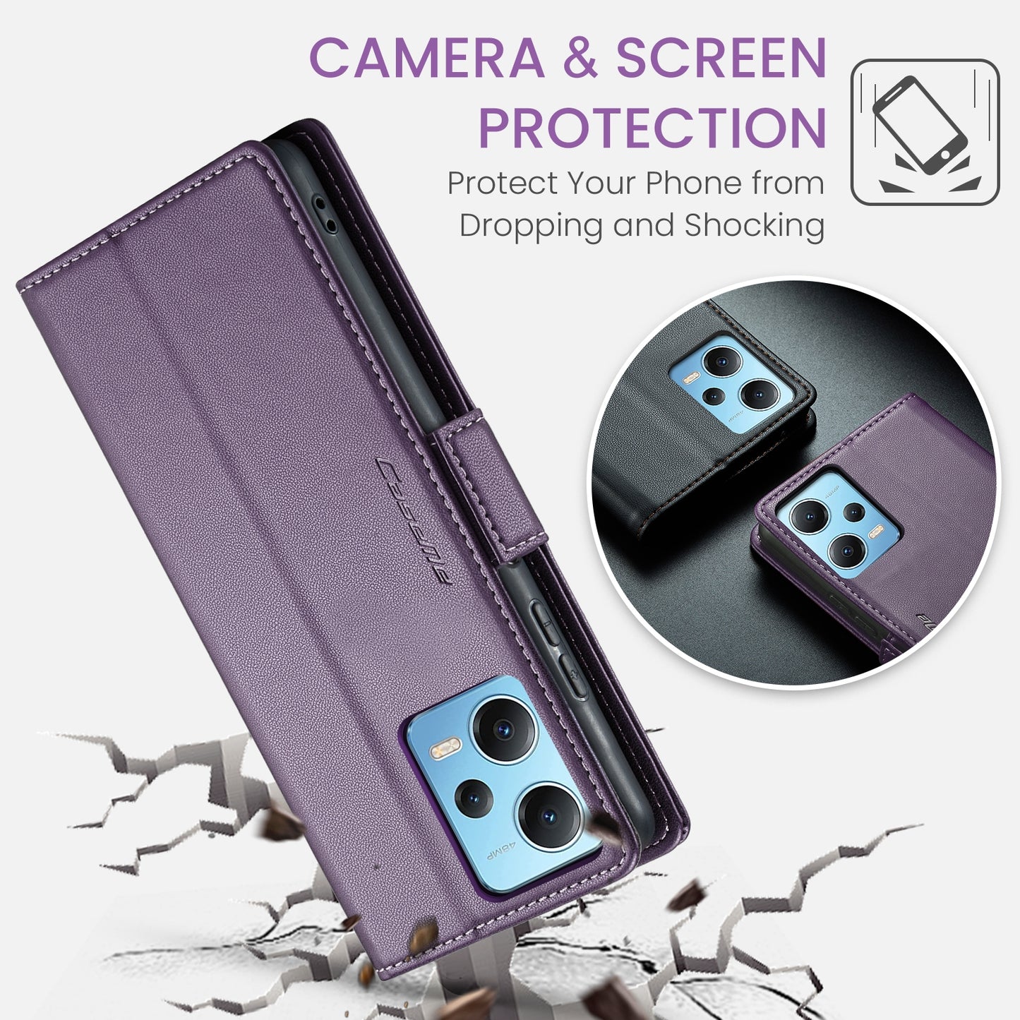 Xiaomi Poco X5 5G Leather Wallet Case - RFID Blocking, Stand Function, Card Slots