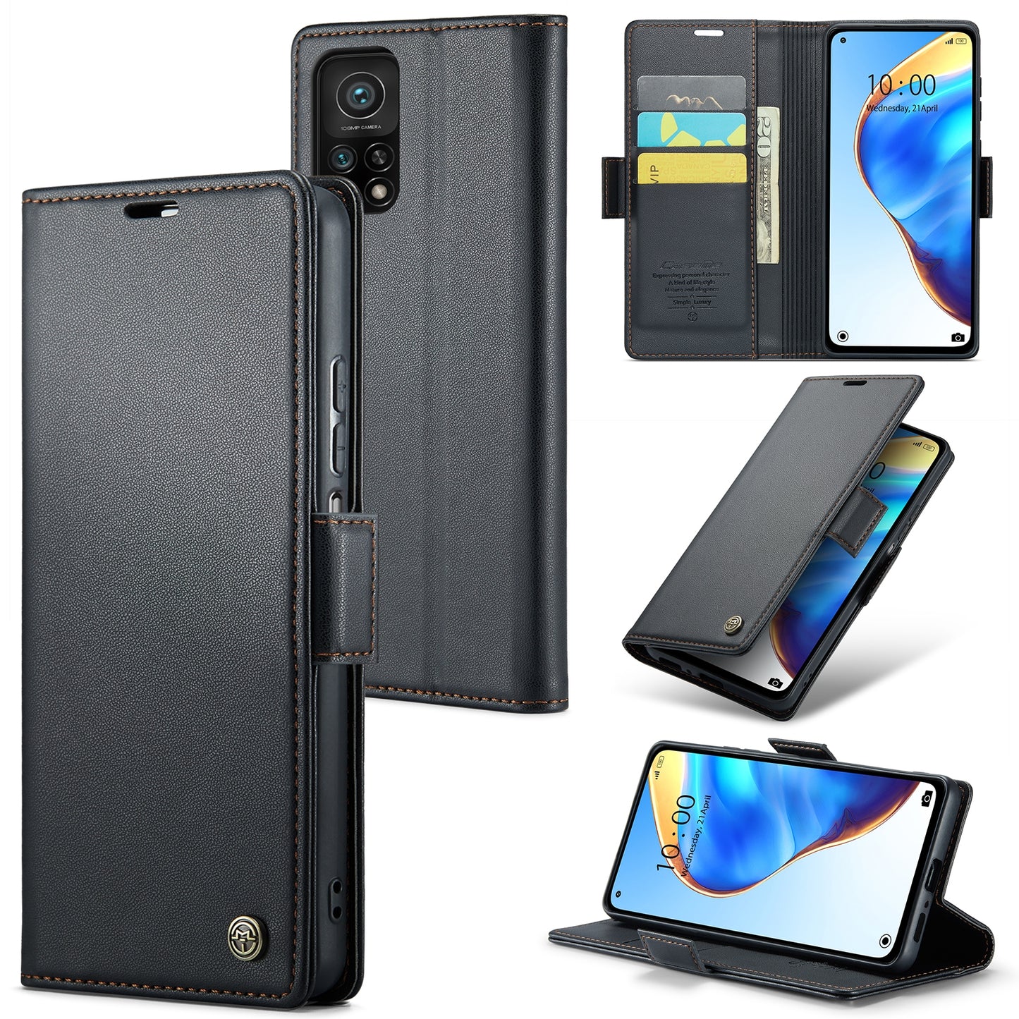 Xiaomi Mi 10T 5G／10T Pro 5G Leather Wallet Case - RFID Blocking, Stand Function, Card Slots