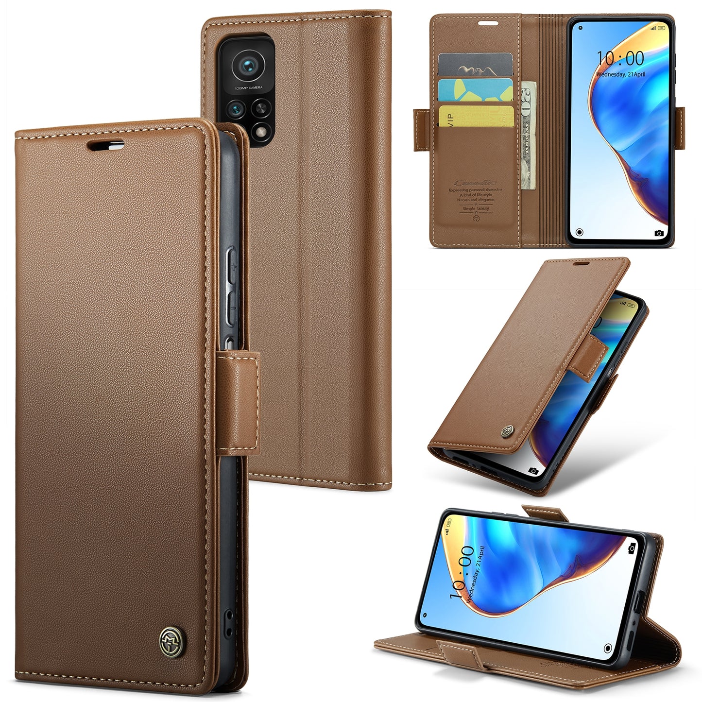 Xiaomi Mi 10T 5G／10T Pro 5G Leather Wallet Case - RFID Blocking, Stand Function, Card Slots