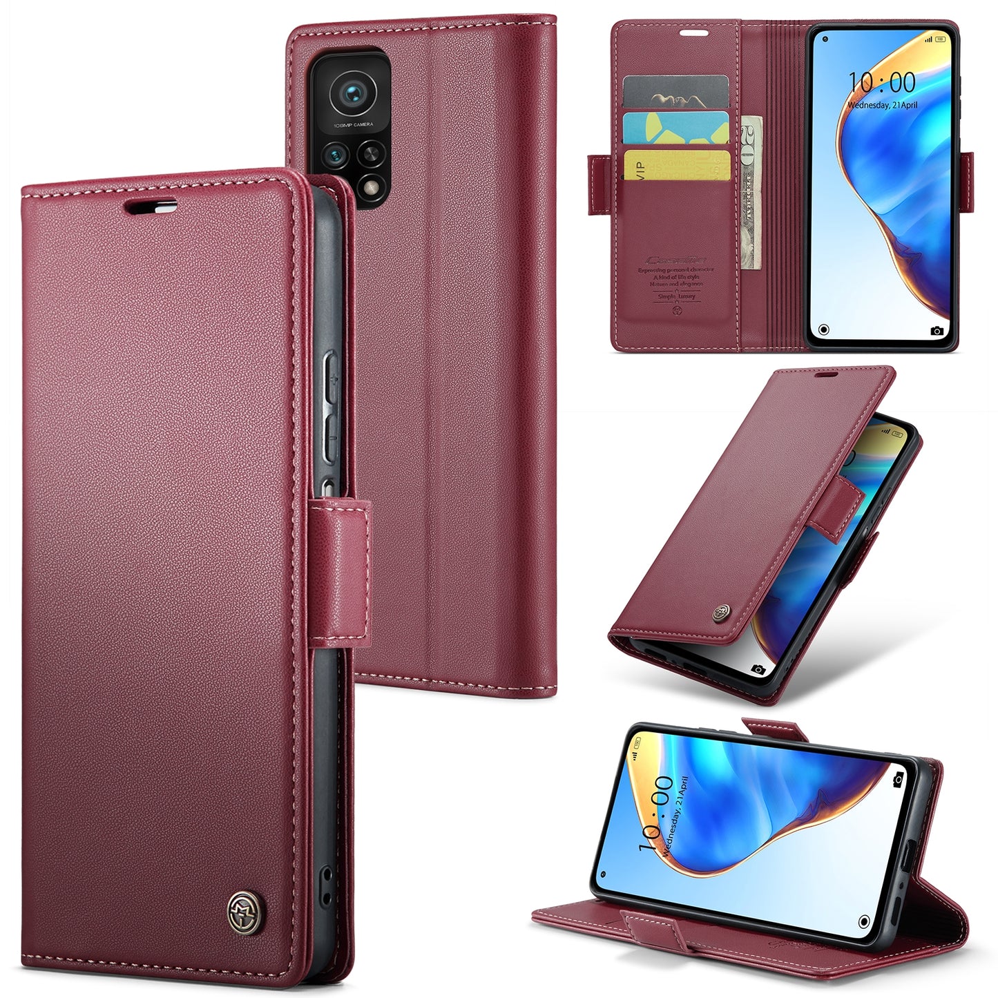 Xiaomi Mi 10T 5G／10T Pro 5G Leather Wallet Case - RFID Blocking, Stand Function, Card Slots