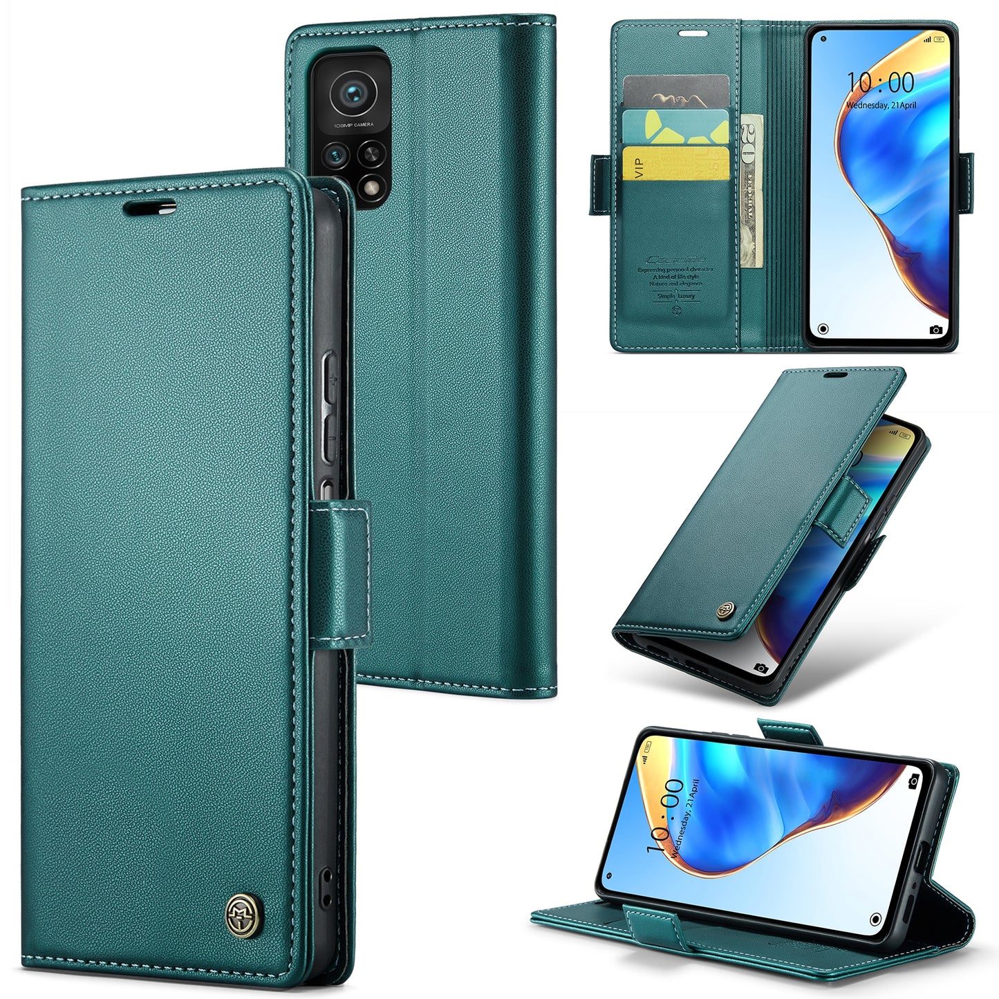 Xiaomi Mi 10T 5G／10T Pro 5G Leather Wallet Case - RFID Blocking, Stand Function, Card Slots