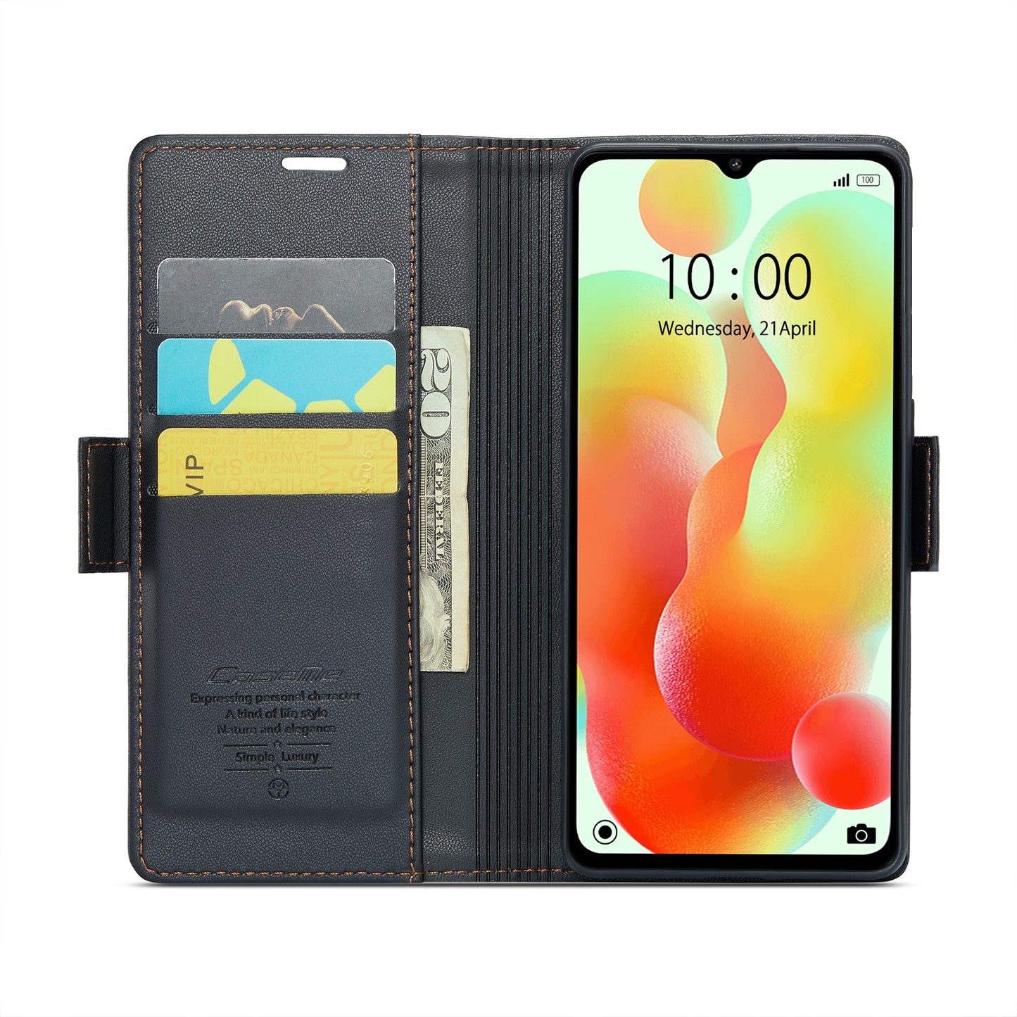 Xiaomi Redmi 11A Leather Wallet Case - RFID Blocking, Stand Function, Card Slots