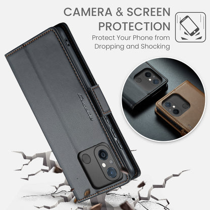 Xiaomi Redmi 11A Leather Wallet Case - RFID Blocking, Stand Function, Card Slots