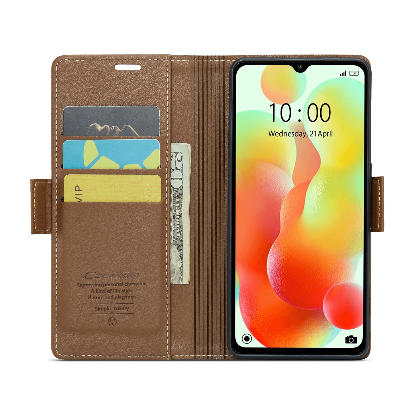 Xiaomi Redmi 11A Leather Wallet Case - RFID Blocking, Stand Function, Card Slots