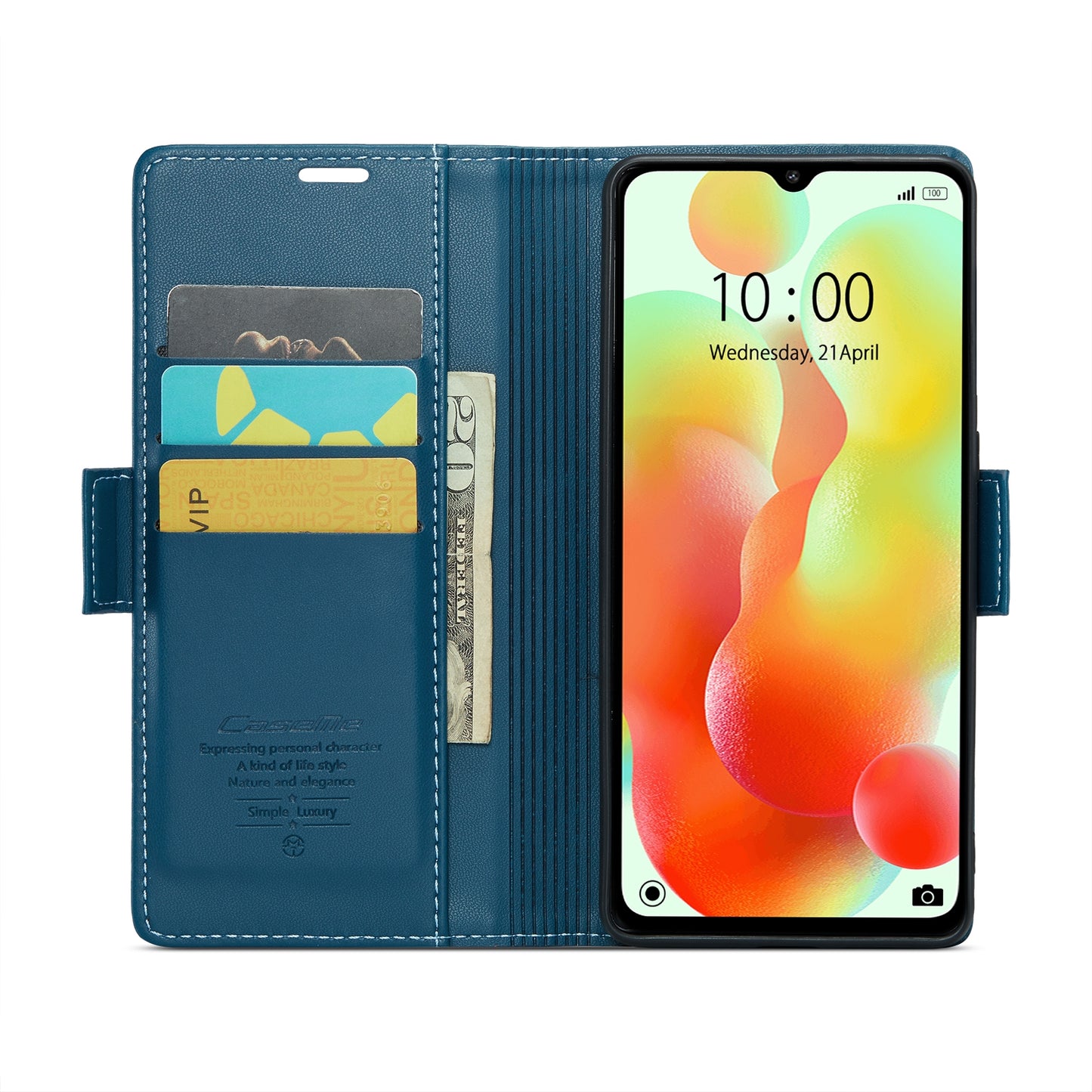 Xiaomi Redmi 11A Leather Wallet Case - RFID Blocking, Stand Function, Card Slots