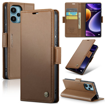 Xiaomi Redmi Note 12 Turbo 5G Leather Wallet Case - RFID Blocking, Stand Function, Card Slots