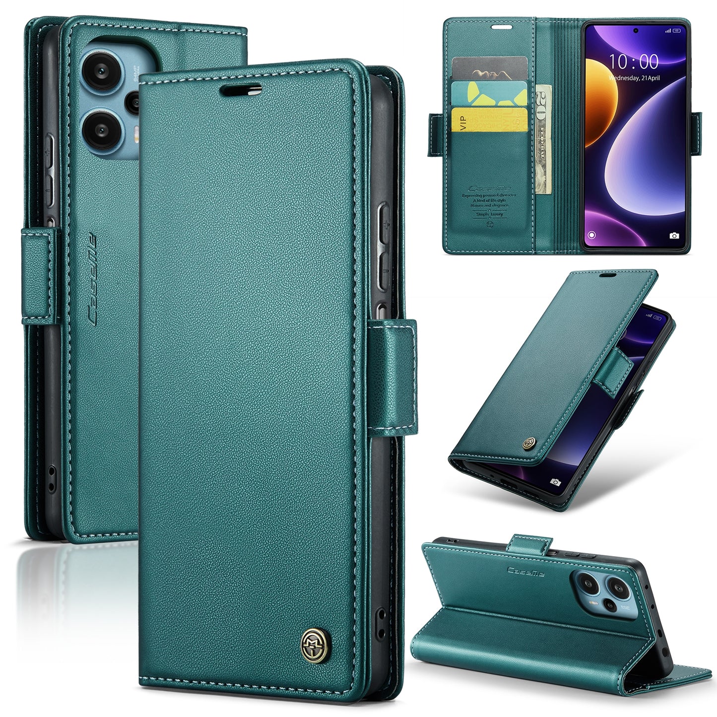 Xiaomi Poco F5 5G Leather Wallet Case - RFID Blocking, Stand Function, Card Slots