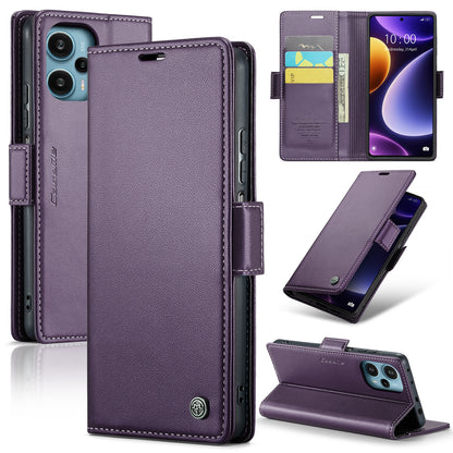 Xiaomi Redmi Note 12 Turbo 5G Leather Wallet Case - RFID Blocking, Stand Function, Card Slots