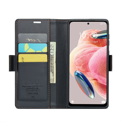Xiaomi Redmi Note 12 4G Leather Wallet Case - RFID Blocking, Stand Function, Card Slots