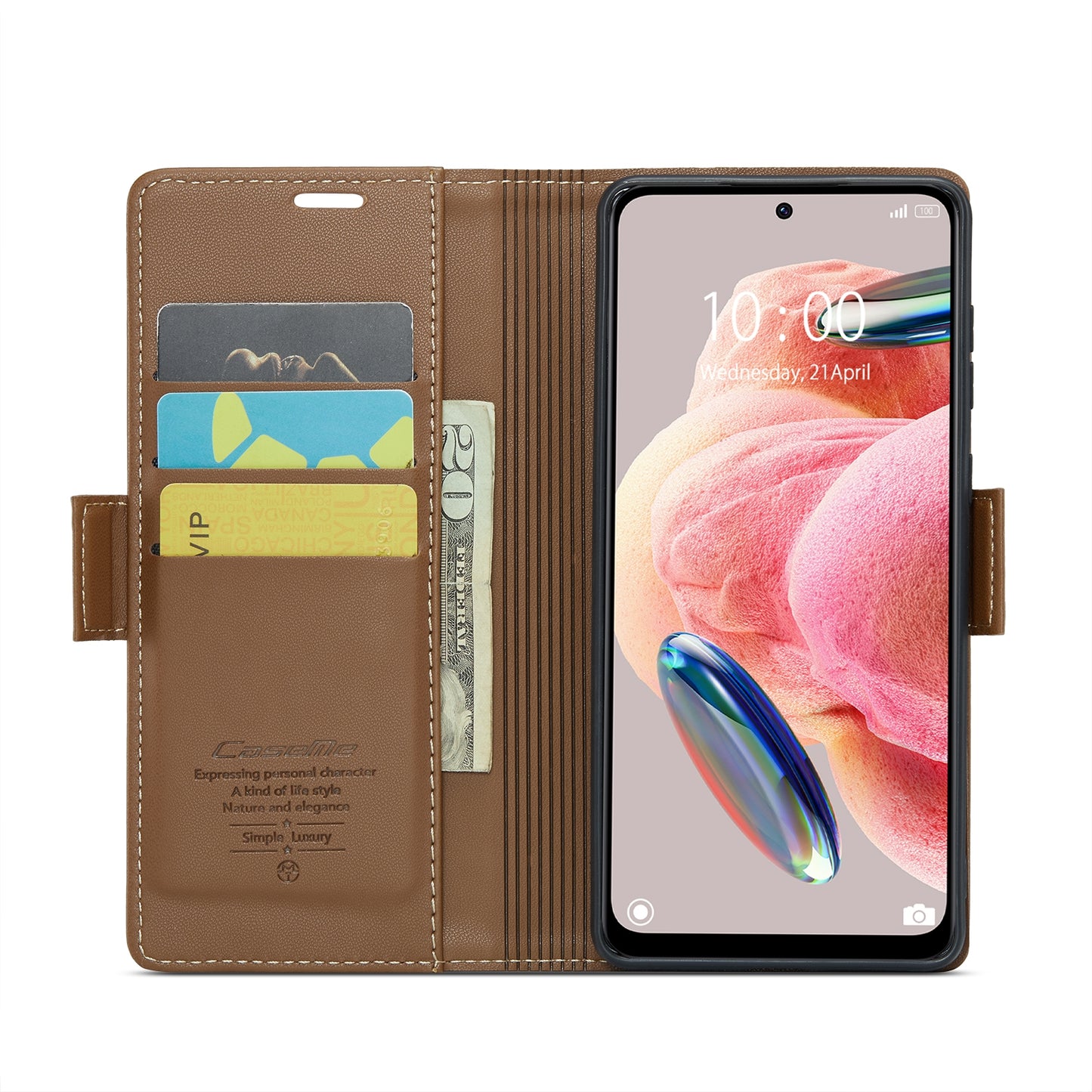 Xiaomi Redmi Note 12 4G Leather Wallet Case - RFID Blocking, Stand Function, Card Slots