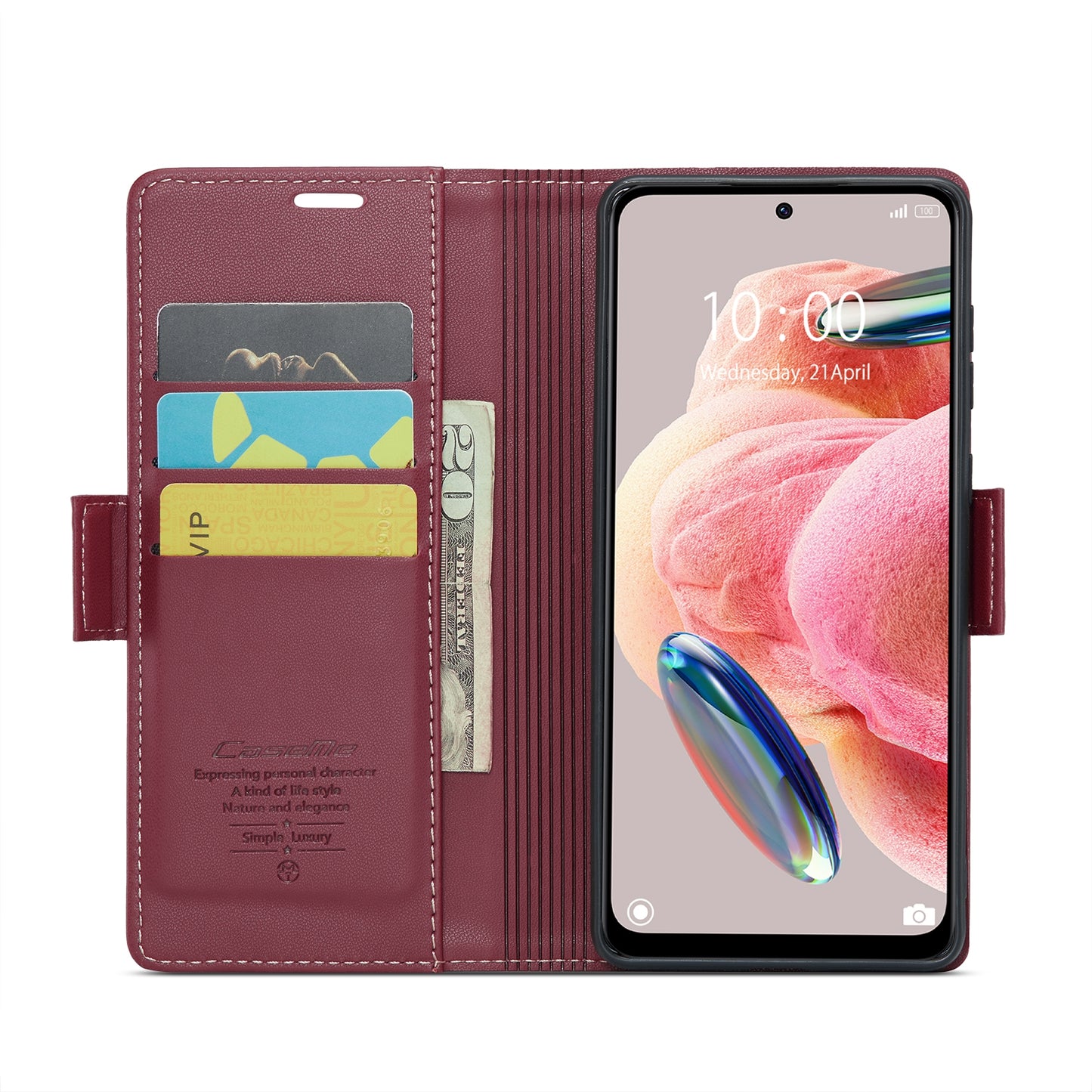 Xiaomi Redmi Note 12 4G Leather Wallet Case - RFID Blocking, Stand Function, Card Slots