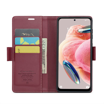 Xiaomi Redmi Note 12 4G Leather Wallet Case - RFID Blocking, Stand Function, Card Slots