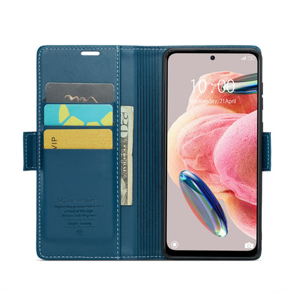 Xiaomi Redmi Note 12 4G Leather Wallet Case - RFID Blocking, Stand Function, Card Slots