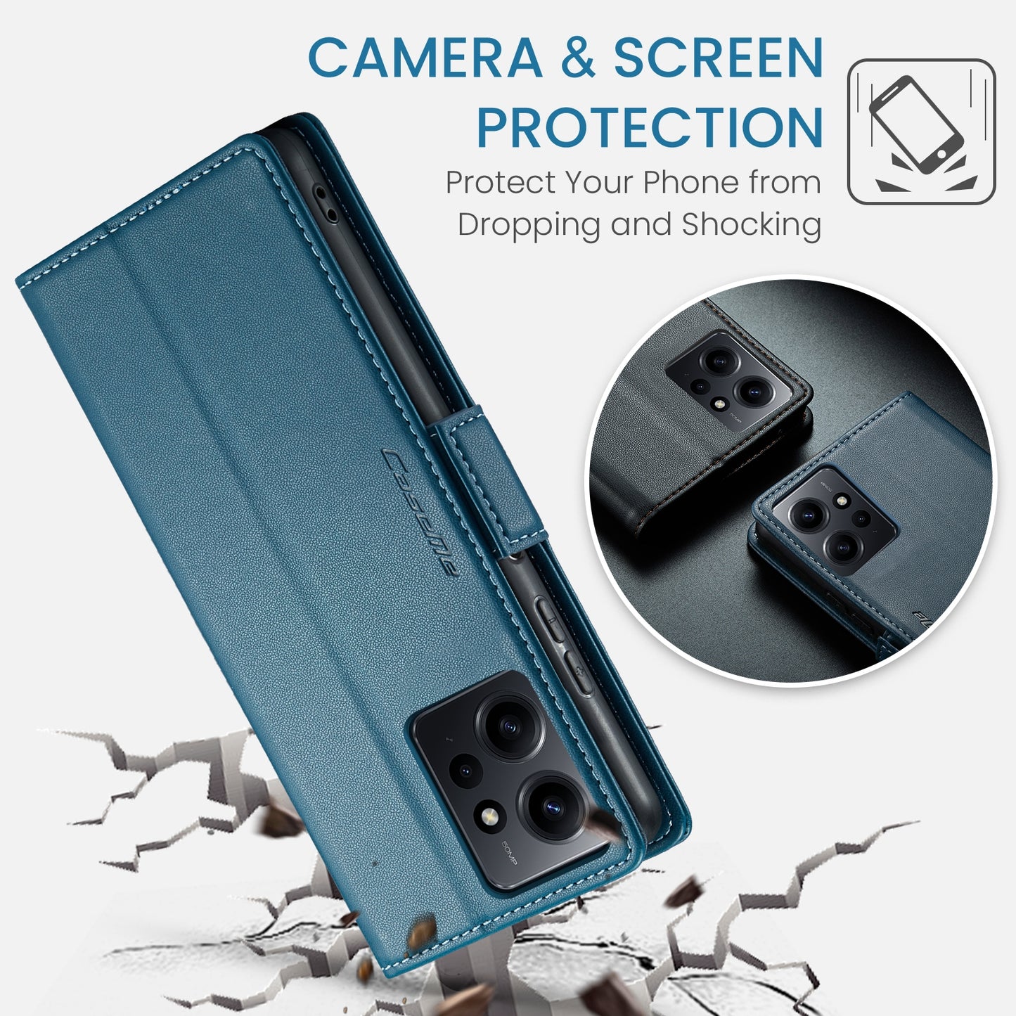 Xiaomi Redmi Note 12 4G Leather Wallet Case - RFID Blocking, Stand Function, Card Slots