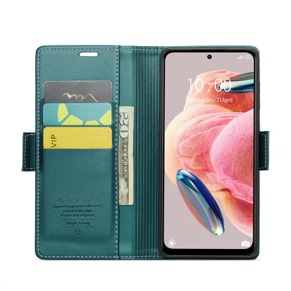 Xiaomi Redmi Note 12 4G Leather Wallet Case - RFID Blocking, Stand Function, Card Slots