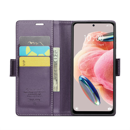 Xiaomi Redmi Note 12 4G Leather Wallet Case - RFID Blocking, Stand Function, Card Slots