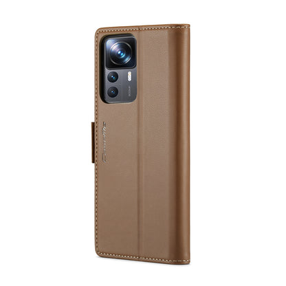 Xiaomi 12T/12T Pro Leather Wallet Case - RFID Blocking, Stand Function, Card Slots