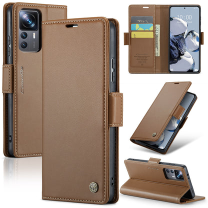 Xiaomi Redmi K50 Ultra Leather Wallet Case - RFID Blocking, Stand Function, Card Slots