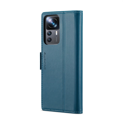 Xiaomi 12T/12T Pro Leather Wallet Case - RFID Blocking, Stand Function, Card Slots
