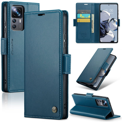 Xiaomi Redmi K50 Ultra Leather Wallet Case - RFID Blocking, Stand Function, Card Slots