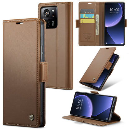 Xiaomi 13T/13T Pro Leather Wallet Case - RFID Blocking, Stand Function, Card Slots