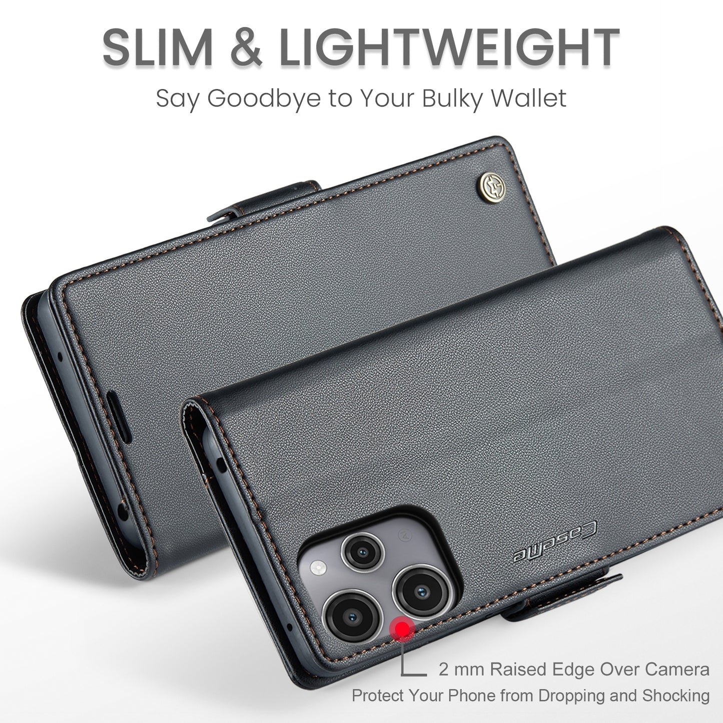 Xiaomi Note 12R Leather Wallet Case - RFID Blocking, Stand Function, Card Slots