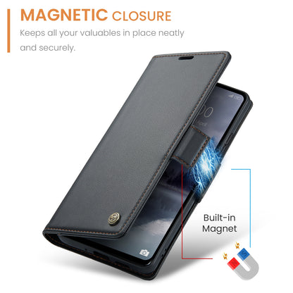Xiaomi Note 12R Leather Wallet Case - RFID Blocking, Stand Function, Card Slots