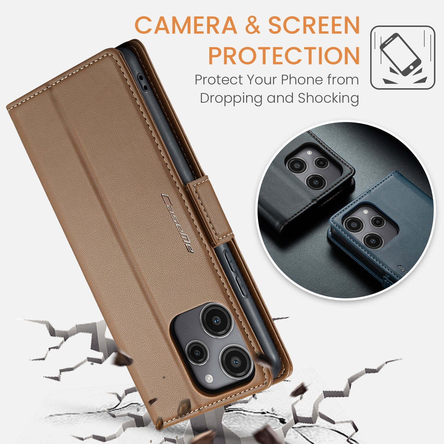 Xiaomi POCO M6 Pro 5G Leather Wallet Case - RFID Blocking, Stand Function, Card Slots