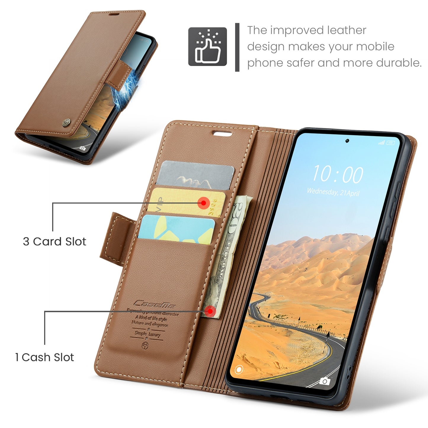 Xiaomi Redmi 12 4G／12 5G Leather Wallet Case - RFID Blocking, Stand Function, Card Slots