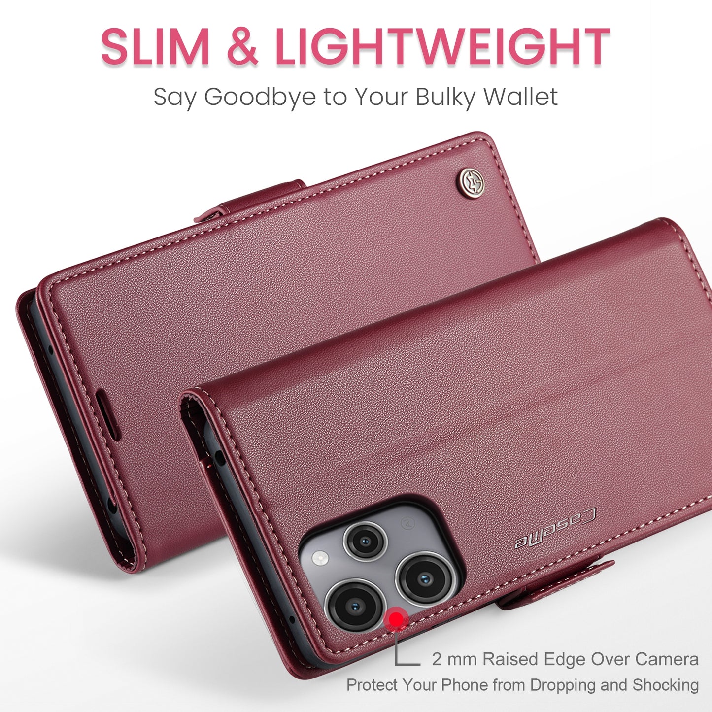Xiaomi Note 12R Leather Wallet Case - RFID Blocking, Stand Function, Card Slots