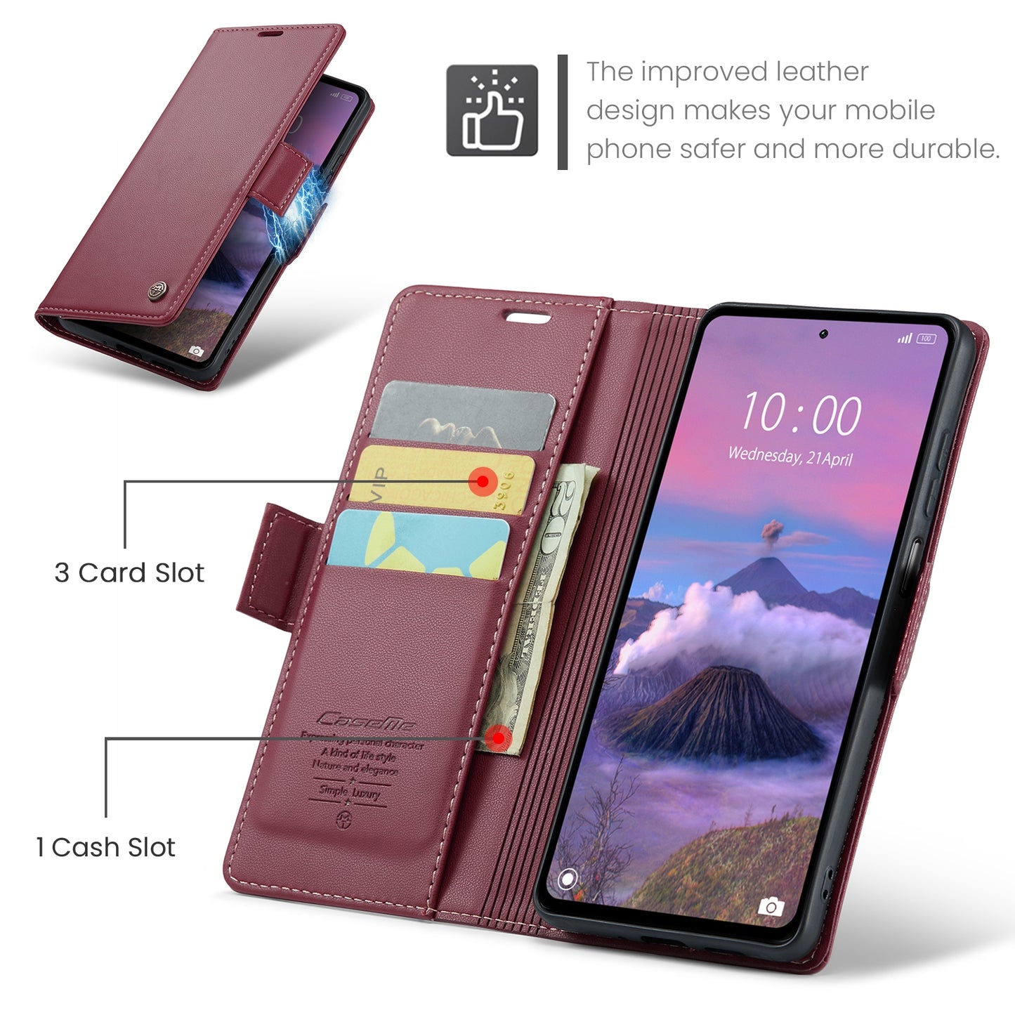 Xiaomi Redmi 12 4G／12 5G Leather Wallet Case - RFID Blocking, Stand Function, Card Slots