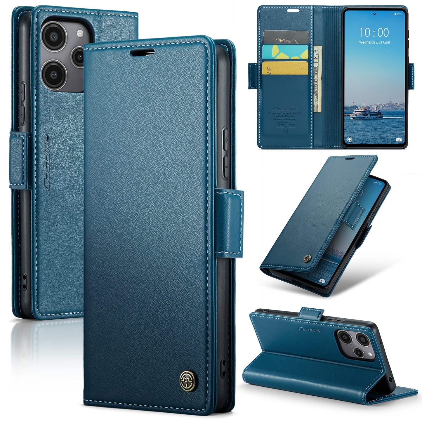 Xiaomi Redmi 12 4G／12 5G Leather Wallet Case - RFID Blocking, Stand Function, Card Slots