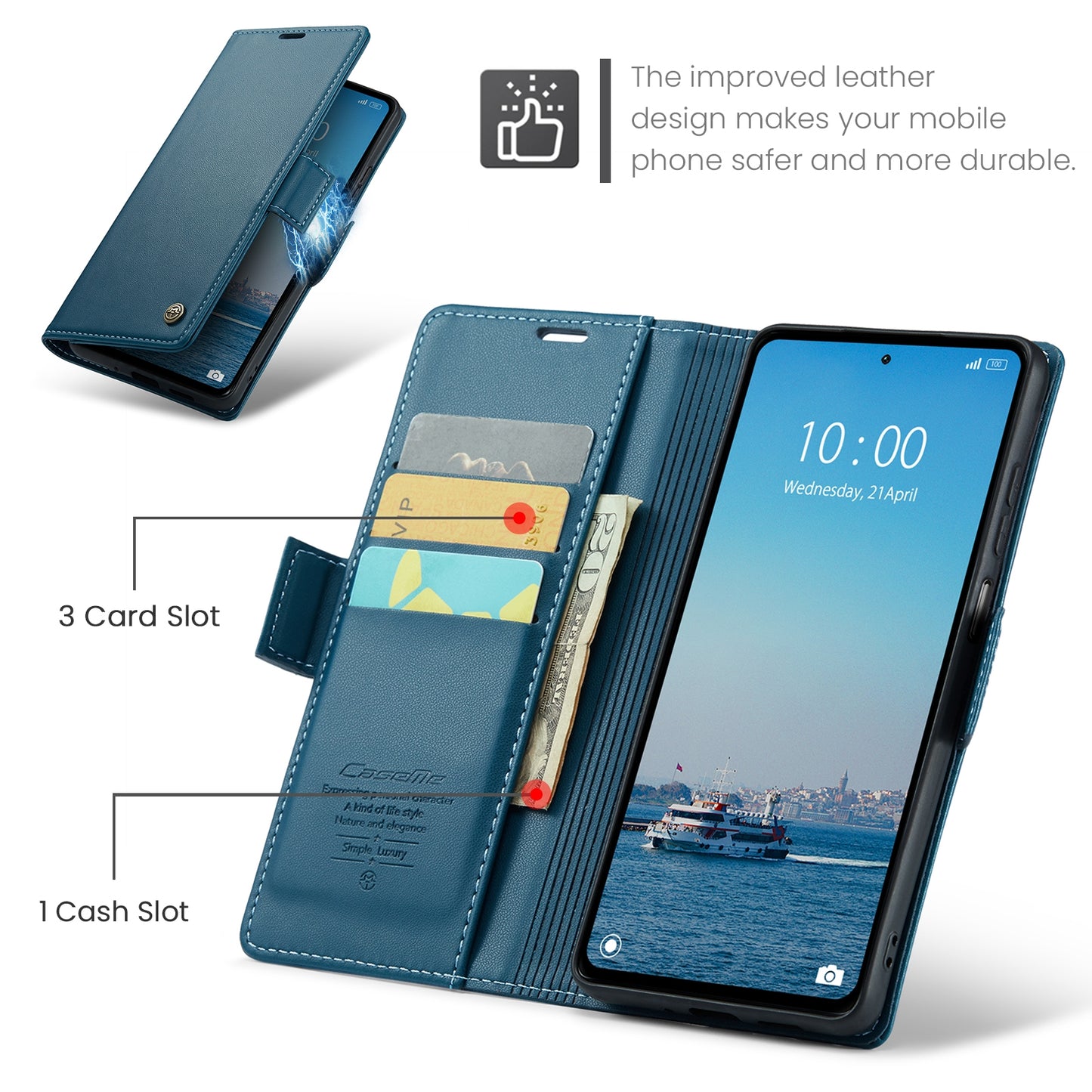 Xiaomi Redmi 12 4G／12 5G Leather Wallet Case - RFID Blocking, Stand Function, Card Slots