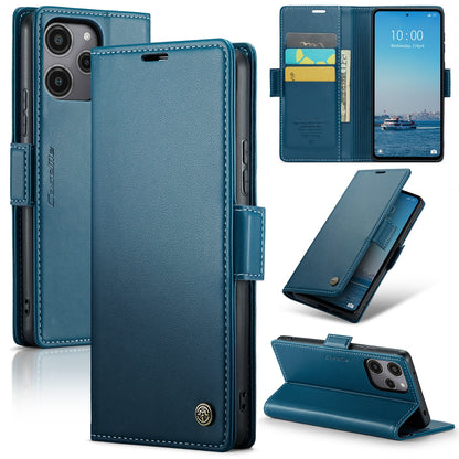 Xiaomi Note 12R Leather Wallet Case - RFID Blocking, Stand Function, Card Slots
