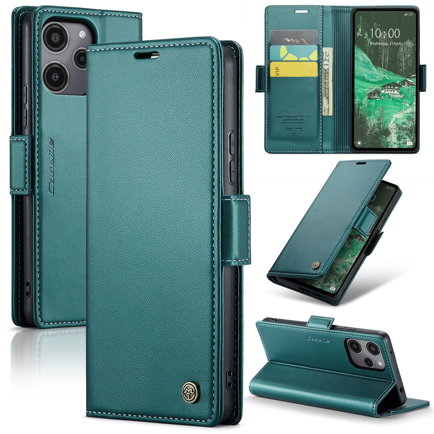 Xiaomi Redmi 12 4G／12 5G Leather Wallet Case - RFID Blocking, Stand Function, Card Slots