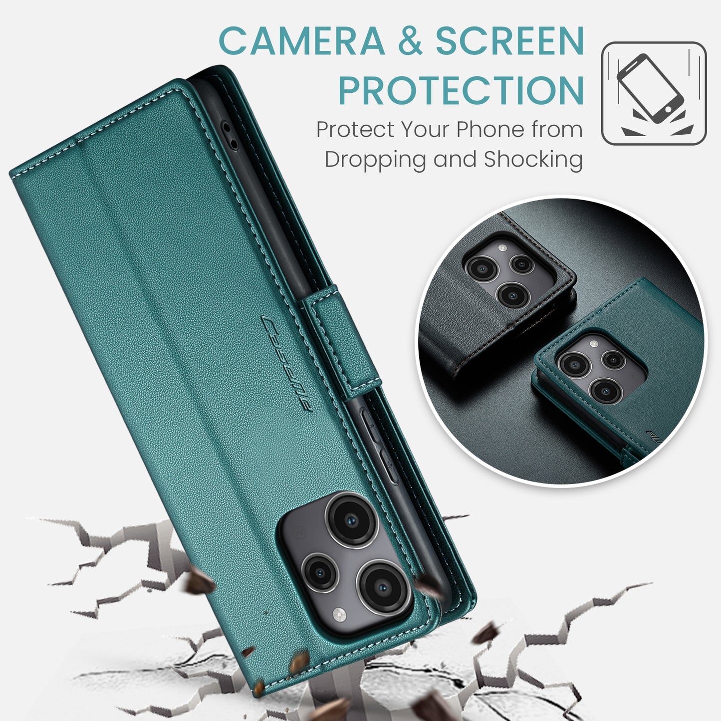 Xiaomi POCO M6 Pro 5G Leather Wallet Case - RFID Blocking, Stand Function, Card Slots