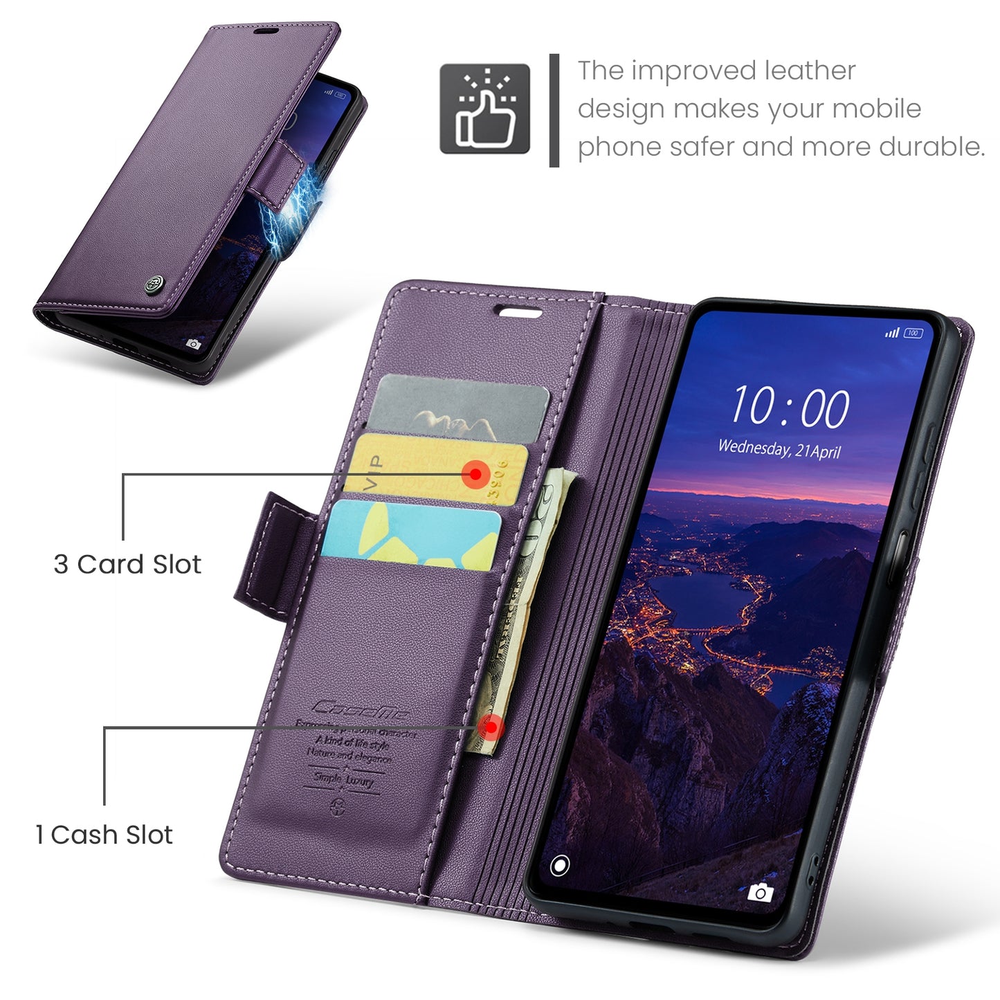Xiaomi Redmi 12 4G／12 5G Leather Wallet Case - RFID Blocking, Stand Function, Card Slots