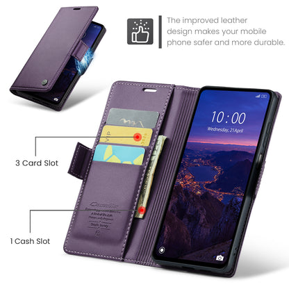 Xiaomi Note 12R Leather Wallet Case - RFID Blocking, Stand Function, Card Slots