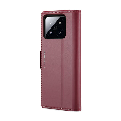 Xiaomi 14 Pro Leather Wallet Case - RFID Blocking, Stand Function, Card Slots
