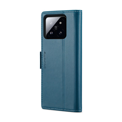 Xiaomi 14 Pro Leather Wallet Case - RFID Blocking, Stand Function, Card Slots