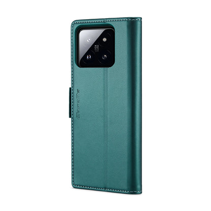 Xiaomi 14 Pro Leather Wallet Case - RFID Blocking, Stand Function, Card Slots