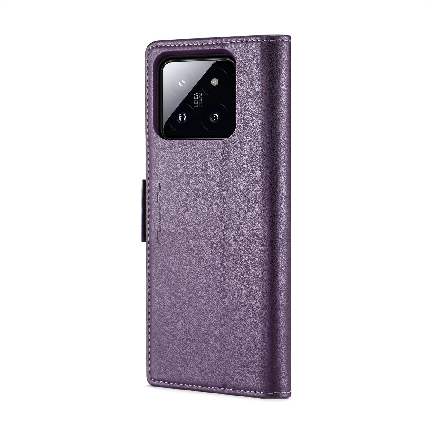 Xiaomi 14 Pro Leather Wallet Case - RFID Blocking, Stand Function, Card Slots