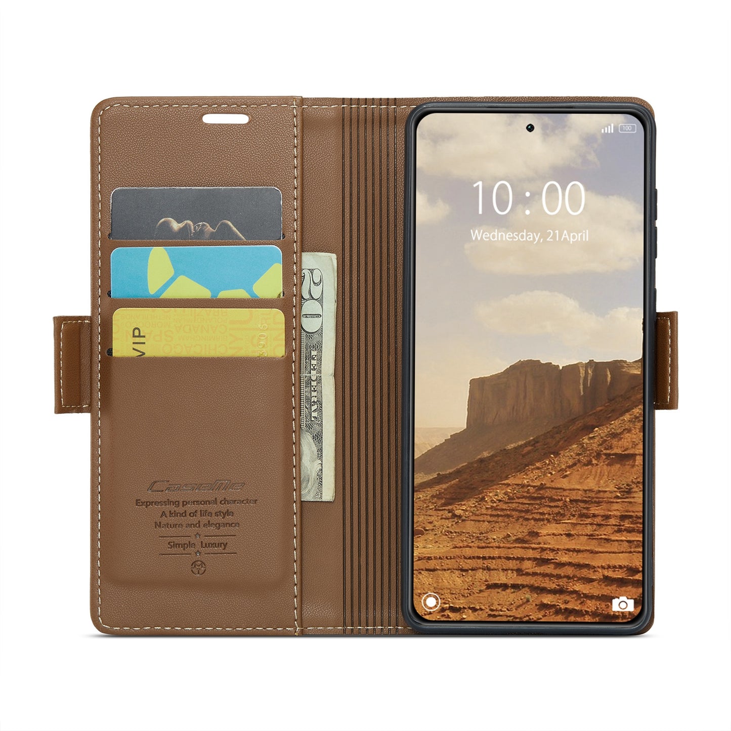 Xiaomi 14 Leather Wallet Case - RFID Blocking, Stand Function, Card Slots