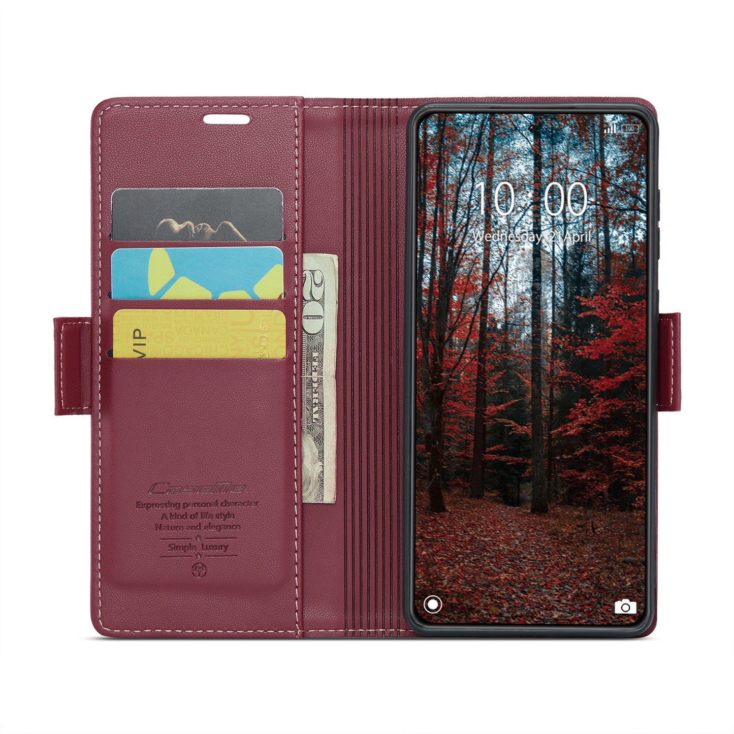 Xiaomi 14 Leather Wallet Case - RFID Blocking, Stand Function, Card Slots